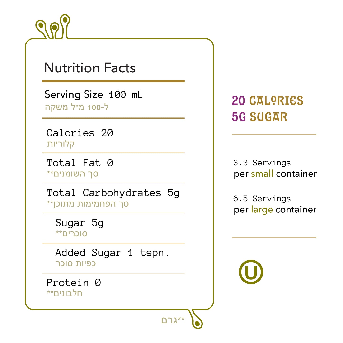 Fruit Punch Nutrition Facts 20 Calories 5g Sugar